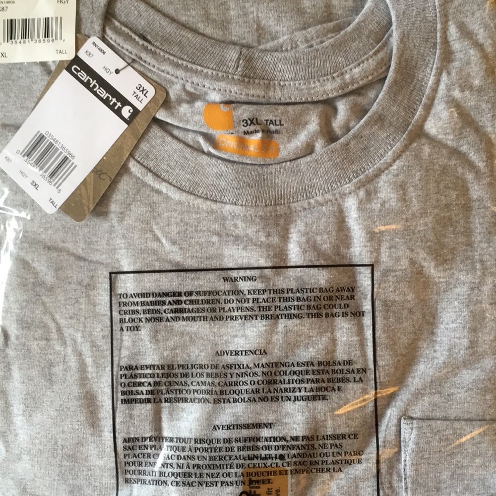 NWT Light Gray Carhartt Work T-Shirt 3XL T…
